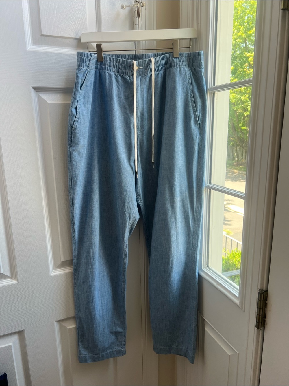 Polo Ralph Lauren Chambray Drawstring Pants Men’s XL Classic Fit Light Wash